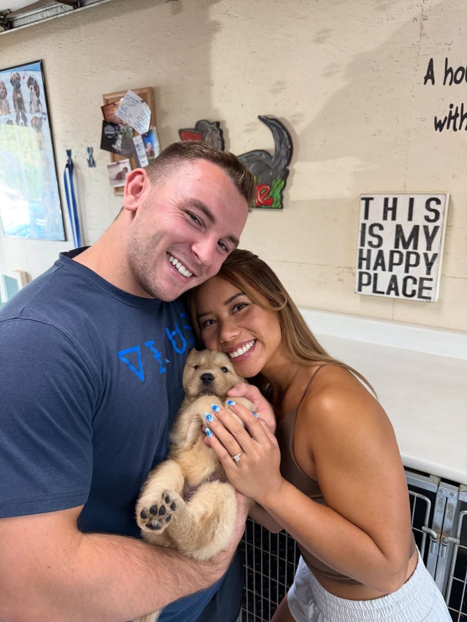 Customer with Golden Retriever