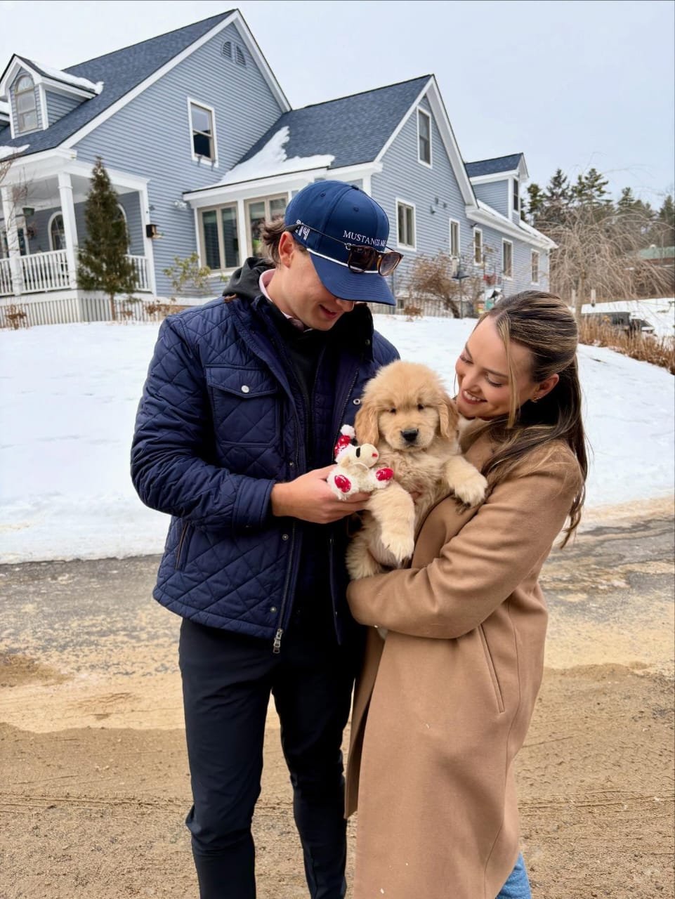 Customer with Golden Retriever